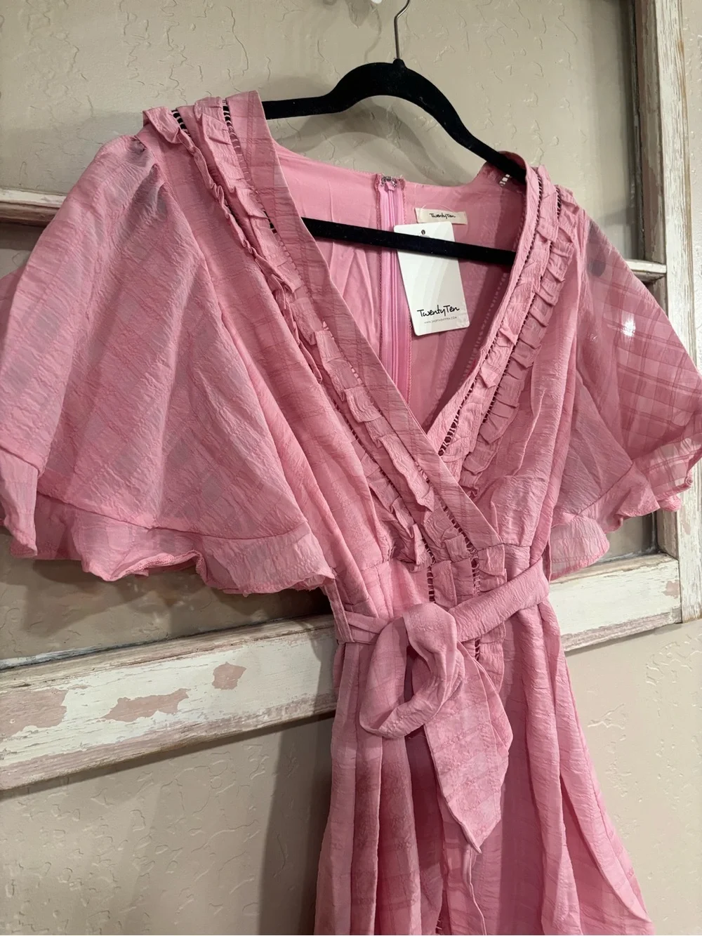 🔥Pink Ruffle Wrap Dress - Picture 7 of 7